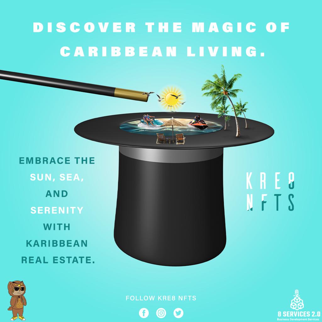 8RealEstate2_0's tweet photo. Immerse yourself in the enchanting beauty of the sun-kissed shores and tranquil seas, as we bring the essence of the Caribbean to life through exclusive digital treasures. #KRE8NFTs #CaribbeanLiving #SunSeaSerenity #DigitalTreasures https://t.co/QJP3zDFYRU