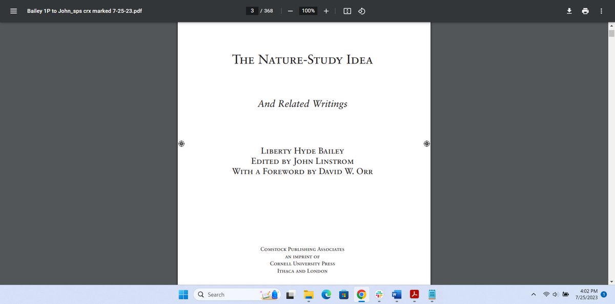 The proofs are finally in! It's feeling more and more real...

#naturestudyidea #libertyhydebailey #lhbailey #naturestudy #outdoorlearning #outdooreducation #newbook #davidorr #environmentaleducation #environmentalwriting #ecology #getoutdoors