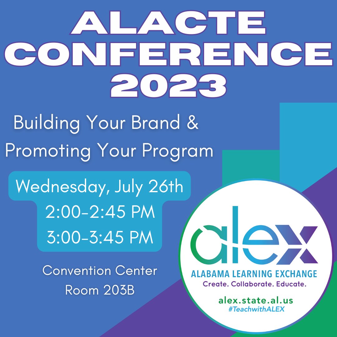 ALEX is excited to connect with CTE educators at the ALACTE Conference tomorrow! Visit our sessions to learn brand-building strategies &amp; explore resources on the ALEX website!  Tap here to learn more about the conference ➡ alacte.org
#TeachWithALEX #ALACTEConference