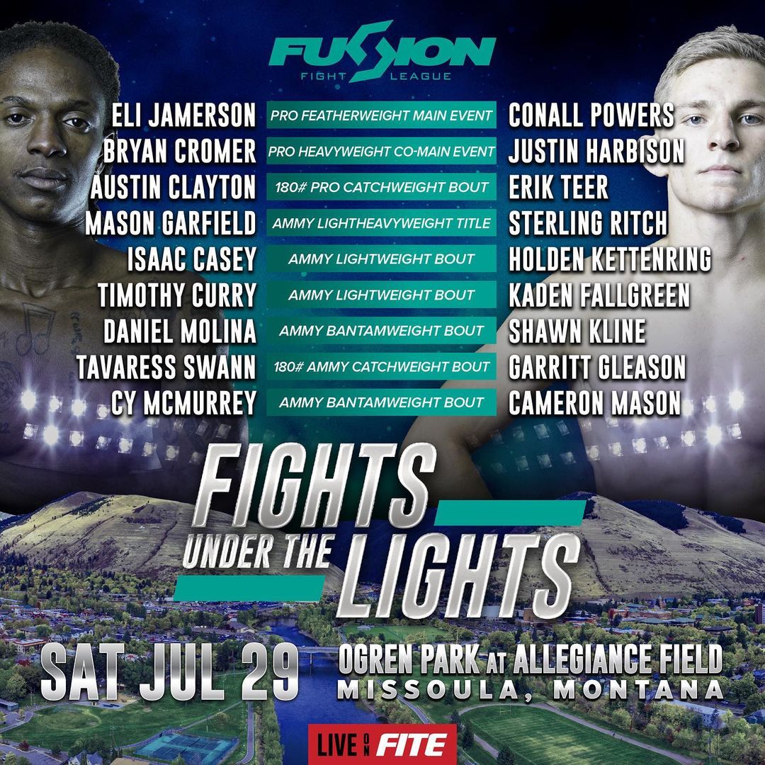 👊🔊It's 𝗙𝗜𝗚𝗛𝗧 𝗪𝗘𝗘𝗞 in Missoula and we have your first look at the @fflmma #FUTLMissoula2 fight card. It all goes down THIS SATURDAY on #FITE+ (Just $7.99/mo) The leader of #MMA in Montana will emanate from Ogren Park at Allegiance Field.🌇 📺: bit.ly/FUTLMissoula2