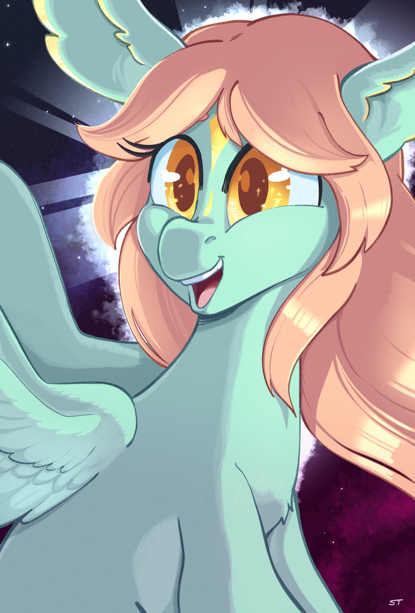 Storytellerdraw's tweet photo. A happy happy space pony! https://t.co/SEbNxcXQ4Z