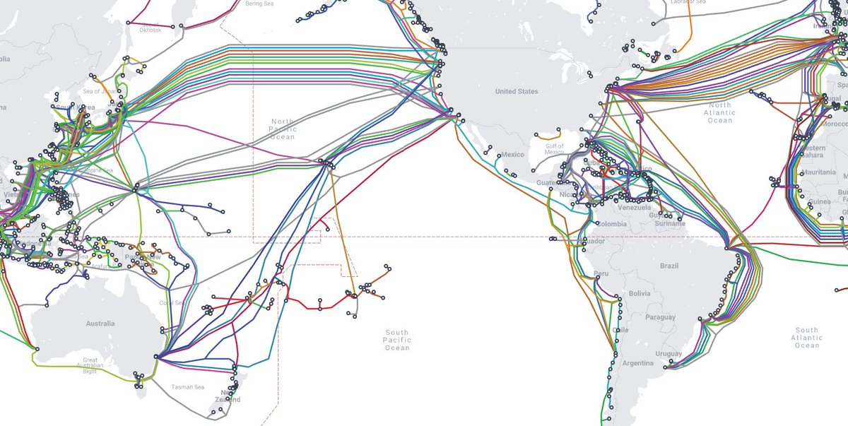 There’s over 1.4 million kilometers of undersea fiber-optic cable in the world

To put that in perspective, if you laid out all the undersea fiber optic cables and connected them together end-to-end then wrapped them around the Earth your website would stop working.
