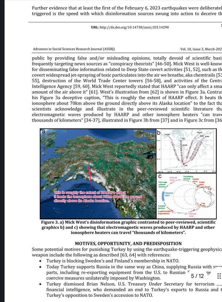 The PDF of this report of alleged war crimes by the United States govt., lists as material evidence Mick West @MickWest as an active *disinformation agent* attempting to help the USG conceal evidence of a HAARP propigated trigger for the devastating Jan. 6th earthquake in Turkey. https://t.co/s57IsutvR7 https://t.co/ajzBx8Z1f1