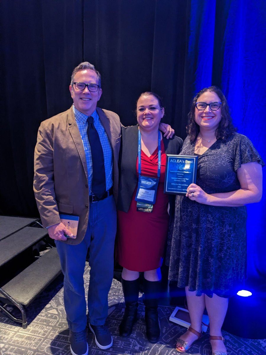 NITA is honored to have received the Frank V. Harris Award for Professional Excellence in Marketing at the Association of Continuing Legal Education (ACLEA) annual meeting in Minneapolis this week.