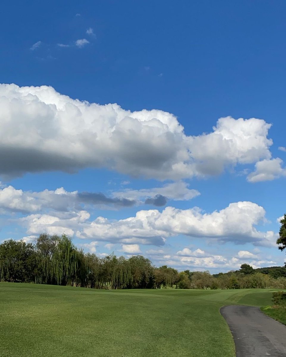 "Just realized that the most beautiful view is not on Instagram, it's the blue sky and white clouds above us. So put down your phone and look up! #nature #cloudporn #nofilterneeded 😂🌤️☁️"