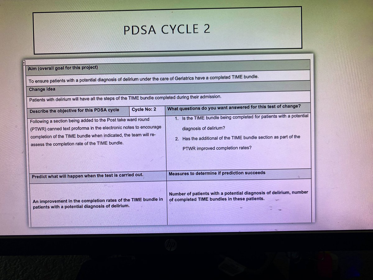 Lou1970QI's tweet photo. @AbdnGeriatrics @L9URT @lynn_shields our Trainees shared their QI improvements assessing, recognising &amp; managing delirium in older adults admitted to our ward using a canned text TIME bundle with help of education, posters &amp; pc prompts 👏#improvingoutcomes https://t.co/lh27K2u8Gu