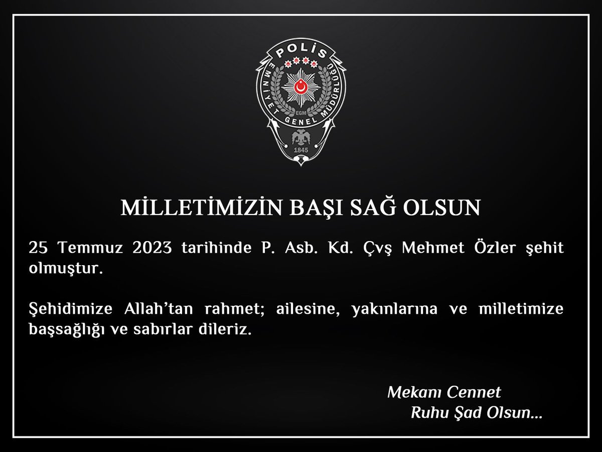 EmniyetGM's tweet photo. Milletimizin başı sağ olsun🇹🇷 https://t.co/ejZa9XMCHr