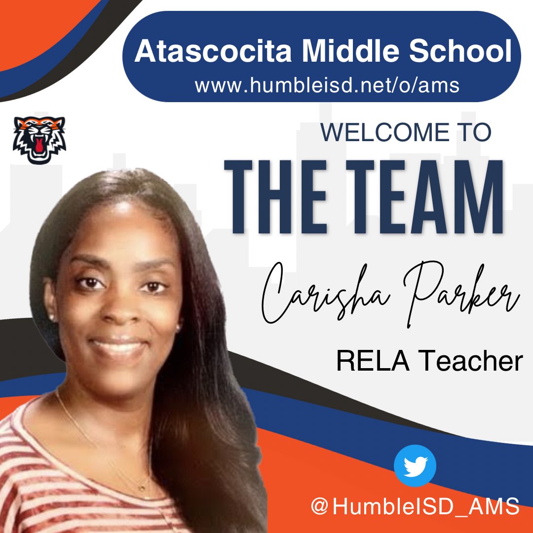 HumbleISD_AMS's tweet photo. Welcome to the team Mrs. Parker! We are excited you are here!!! #Tigertastic #Atascatigers https://t.co/t4hCUDEB48