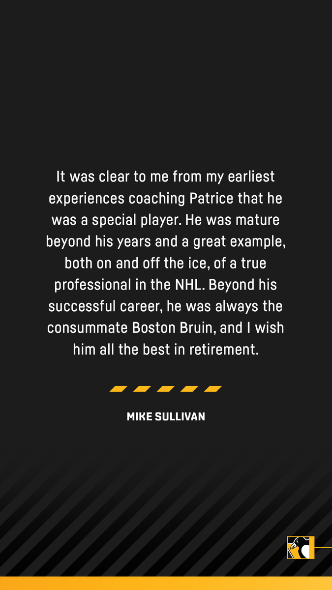 penguins's tweet photo. To: Patrice Bergeron
From: Coach Sullivan https://t.co/1Og77lxSzQ