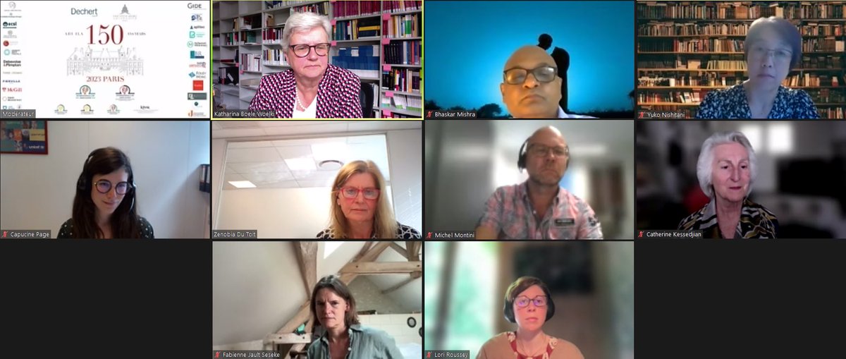 150ADIILA2023's tweet photo. Let’s have a look back to webinar #CivilStatus held on 5 July.
Many thanks again to chairwoman Gabriele Boele-Woelki, White Paper coordinator Fabienne Jault-Seseke and speakers:
- @RousseyLori
- Capucine Page
- Yuko Nishitani
- Michel Montini
- Zenobia du Toit
- Bhaskar Mishra https://t.co/QkBHOlgzDF