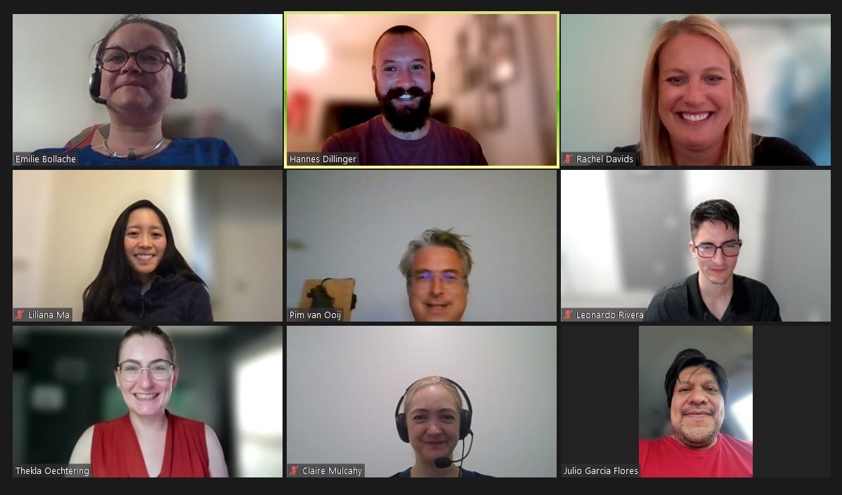 FlowMotionISMRM's tweet photo. First virtual meet-up with our #flowMRI's fresh faces! Thrilled to welcome our newest members on board 🎉 Claire, Leonardo and Pim @ the ISMRM Flow & Motion Quantitation Study Group! https://t.co/nLPWApbg1p