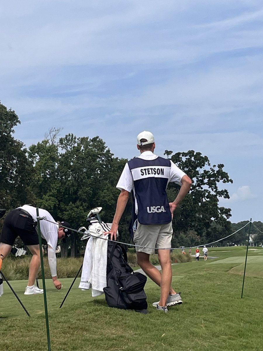 EA_Mens_Golf's tweet photo. Congrats to Hunter Stetson’24 for his -1 during medal play of USGA Junior Am. He qualified for match play that begins tomorrow. He has a familiar face on the bag Eric Morgan’22.  @EA1785_Athletic @GAofPhilly https://t.co/wbBf4lcdez