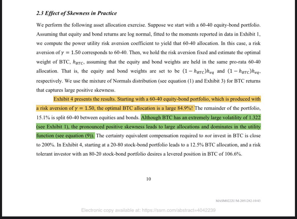 BritishHodl's tweet photo. 3 analysts at BlackRock published a study on #Bitcoin in early 2022.

The study concluded that the most ideal optimal risk vs reward portfolio is:

84.9%: #Bitcoin 
9.06%: Stocks
6.04%: Bonds

Say it after me:

Bullish.
As.
Fuck. https://t.co/QMfHO9jyAf