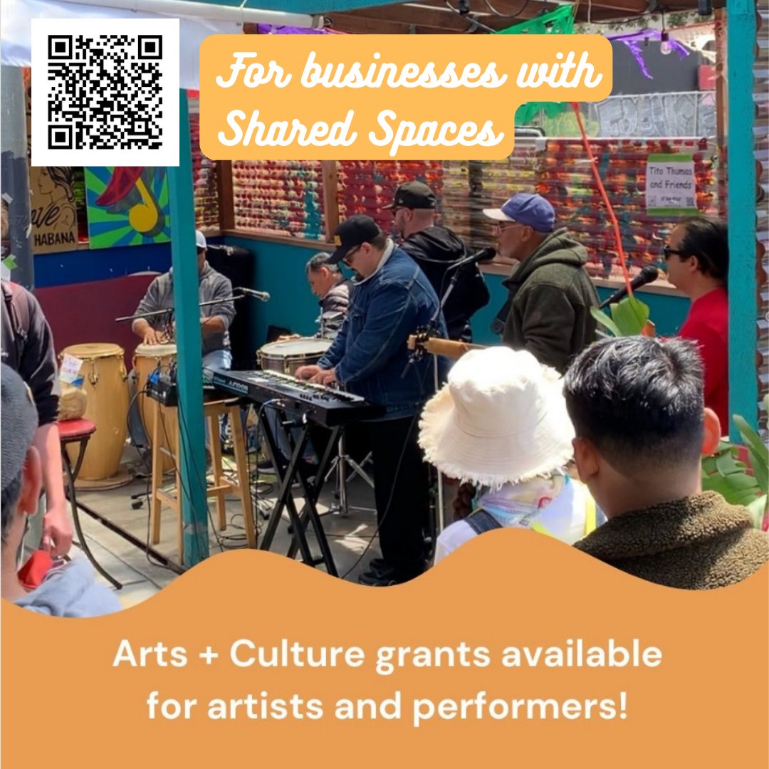 There's an open call for individuals, groups, and organizations to apply for arts &amp; culture grants to activate Shared Spaces with outdoor performances, installations, and other community engagement activities! Apply at sfnewdeal.org/arts-and-cultu…