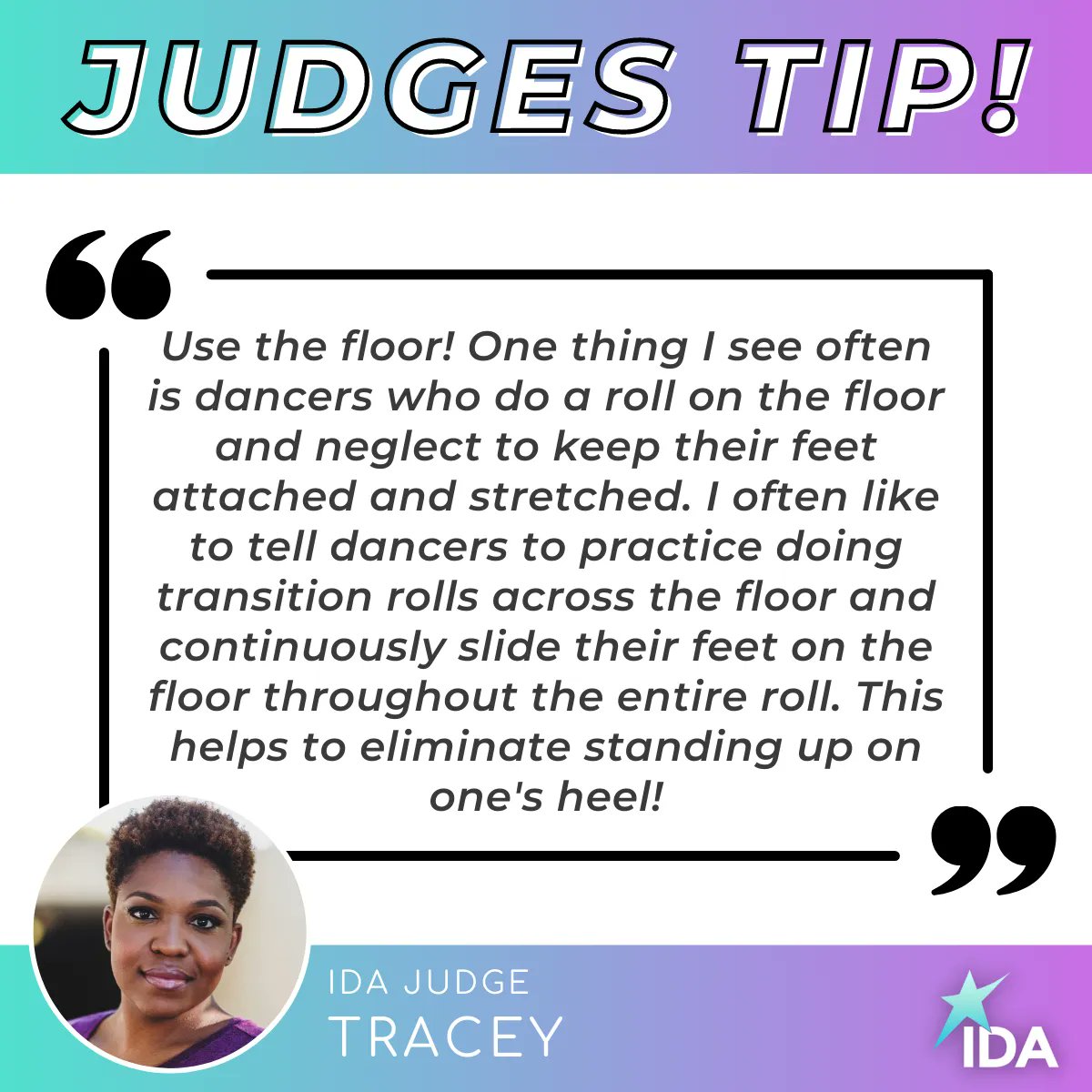 IDAadjudicators's tweet photo. This week's #TuesdayTip comes from IDA Judge Tracey! 

Follow us on social media for more weekly tips straight from our IDA Judges every Tuesday! ⭐️ #MakingTheImpact https://t.co/g0ov0GUqje