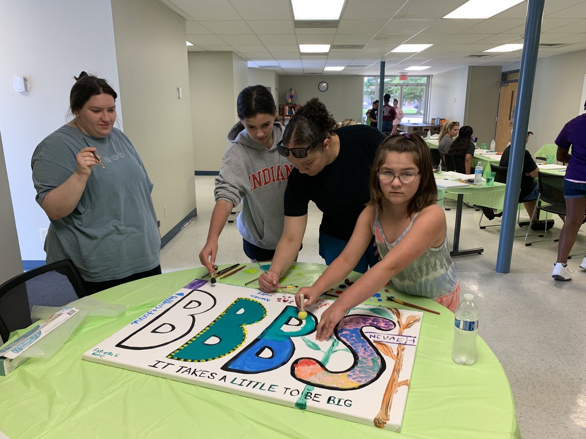 Over the weekend matches attended Cookies and Canvas at the BBBS office. The class was led by local artist Donna Kipp (Donna's Watercolors)! Matches worked together creating their own masterpieces by encouraging one another, mixing colors, and drafting outlines!