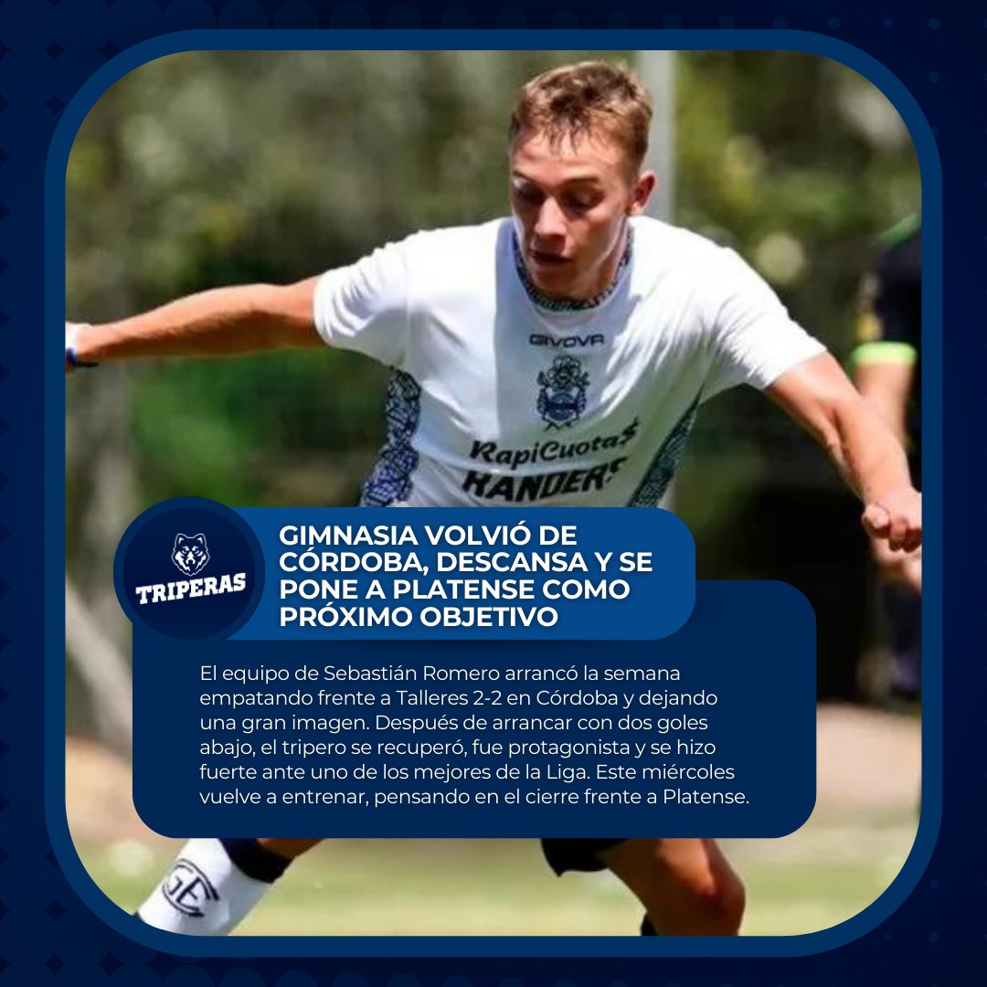 TriperasTV's tweet photo. 🐺 #GELP | #CGE | GIMNASIA VOLVIÓ DE CÓRDOBA, DESCANSA Y SE PONE A PLATENSE COMO PRÓXIMO OBJETIVO.

El equipo de Sebastián Romero arrancó la semana empatando frente a Talleres 2-2 en Córdoba y dejando una gran imagen. https://t.co/P31gifn718