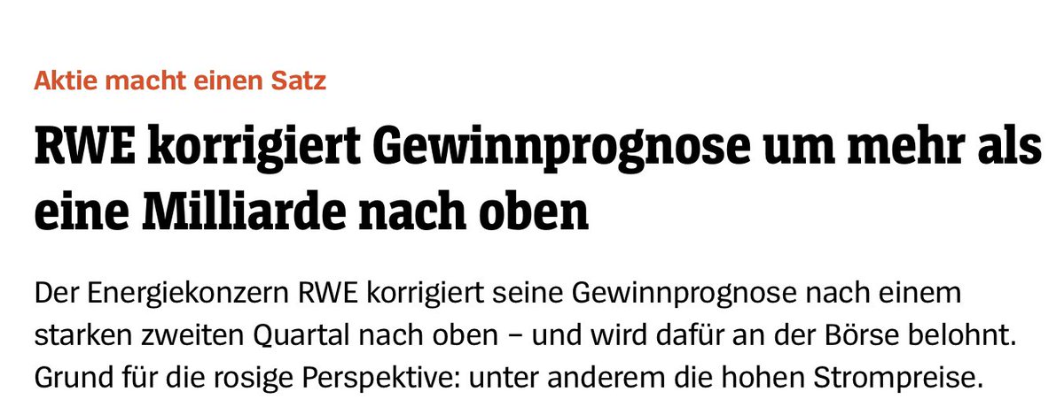 NurderK's tweet photo. •RWE Stellt menschengemachten Klimawandel in Frage
•RWE gehört zu den 100 Unternehmen,die in ihrer Geschichte am stärksten zu den CO2-Emissionen der Menschheit beigetragen haben
•RWE ist der größte Kohlendioxidproduzent 🇪🇺

RWE korrigiert Gewinnprognose nach oben

Keine Pointe https://t.co/FkKxqlYB04