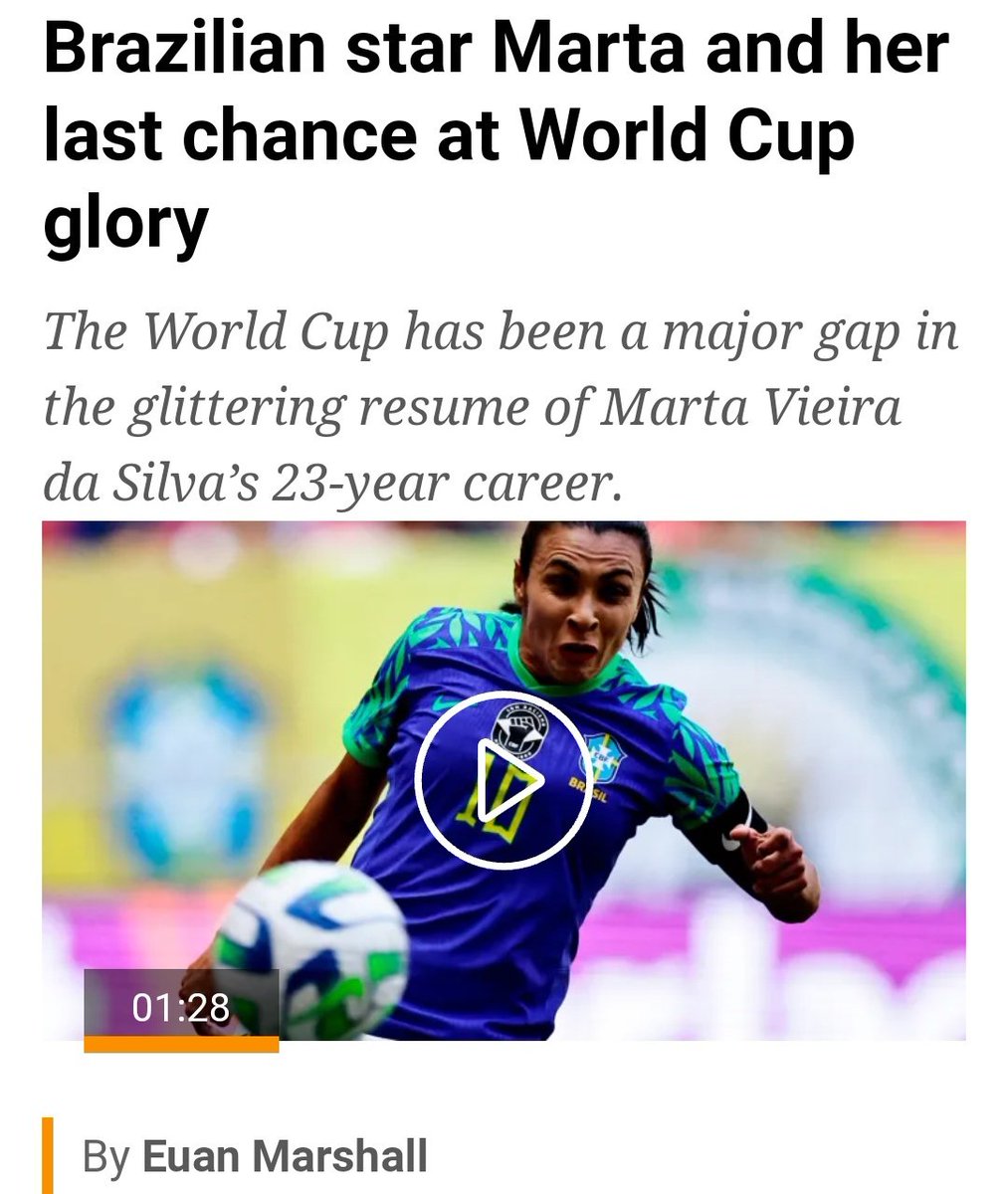 Brazilian star Marta and her last chance at World Cup glory