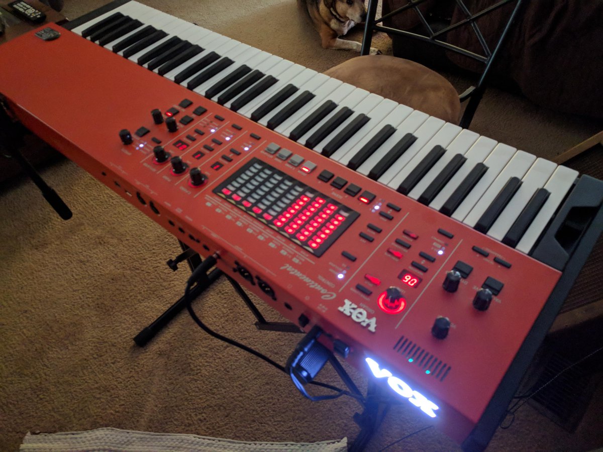 Susie's 2017 Vox Continental 61 organ manufactured by Korg delivers the mid-century vibe for which A Little Farther West is known. It's the sound of "I'm A Believer", "Light My Fire", "House Of The Rising Sun", and "Mendocino". Catch it on our "Theme From Magnificent Seven".