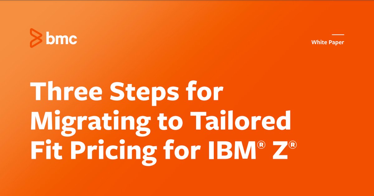 This BMC white paper lays out three steps you can take to help determine the right IBM® Tailored Fit Pricing model for your organization and maximize your MSU consumption to accommodate future growth. #IBMz #mainframe

loom.ly/Dgz6UWQ