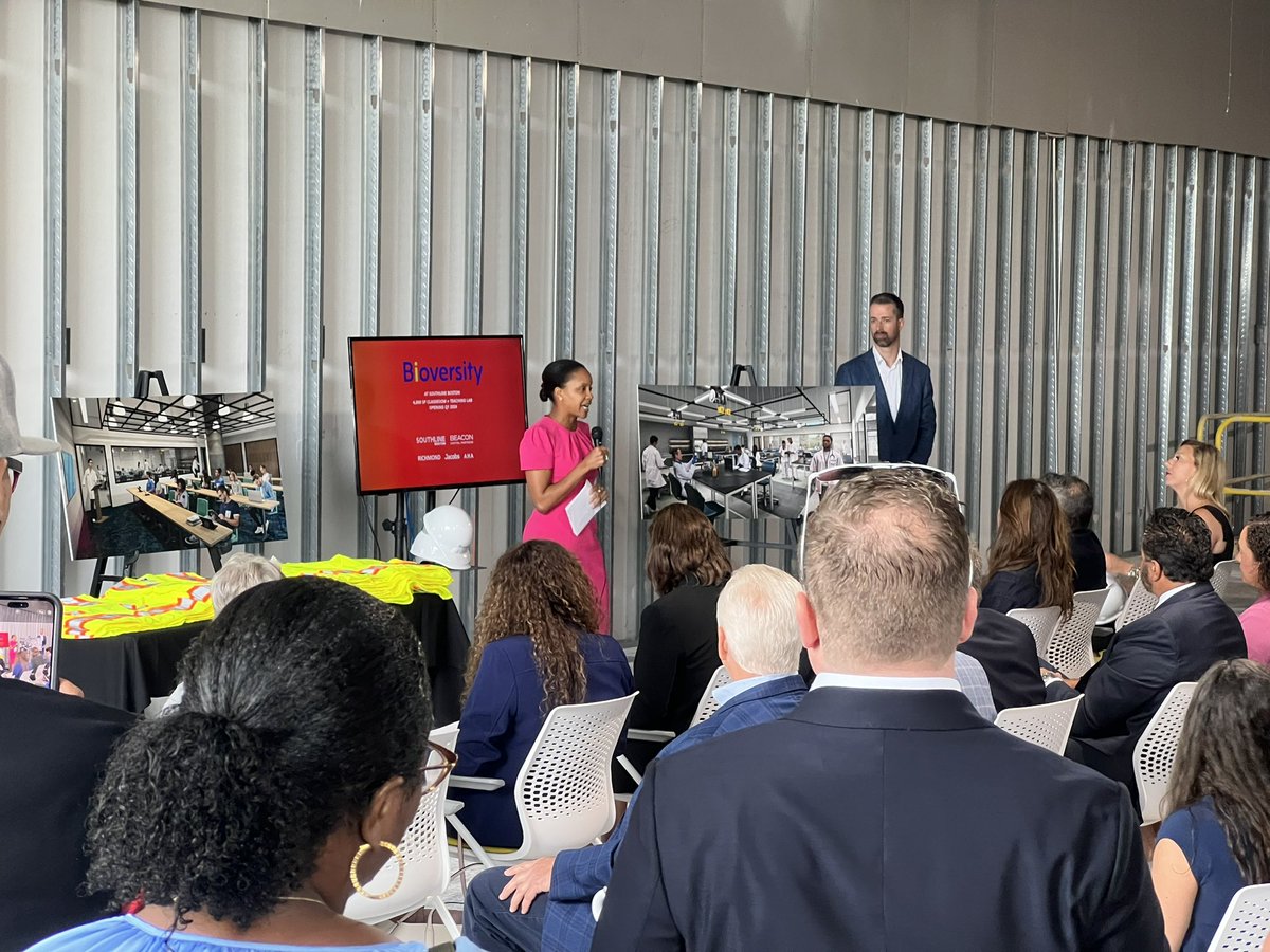 ryanmudawar's tweet photo. It was an exciting morning at Southline Boston as we celebrated the groundbreaking of @MassBio’s #Bioversity! The new workforce training center will provide @CityOfBoston residents with a fast-track pathway to high demand life sciences careers. https://t.co/Se0ev6OoxZ