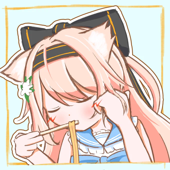 おたおめだったさぎりさん!お絵かき! 一蘭マスターさんはきっと優雅に一蘭を食べるはず