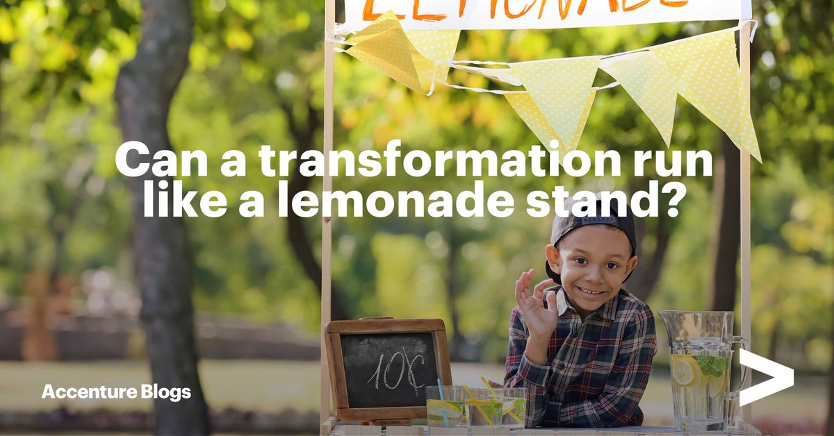 DefendTheIdea's tweet image. For the 70 percent of transformation projects that fail to meet expectations, how do we keep even the most complex enterprise transformation on track? @Accenture’s Jason Sain says it's as simple as his childhood lemonade stand. #simplifytransformation accntu.re/3sVg61Q