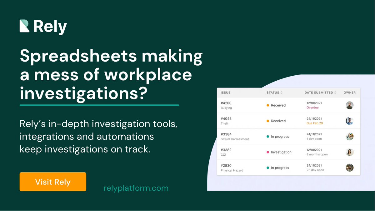 Managing complex matters requires clarity. But it's hard to get a clear picture when records are all over the place. See how Rely's automations help you keep track of investigations and create a clear chain of custody. #workplaceinvestigations #governance