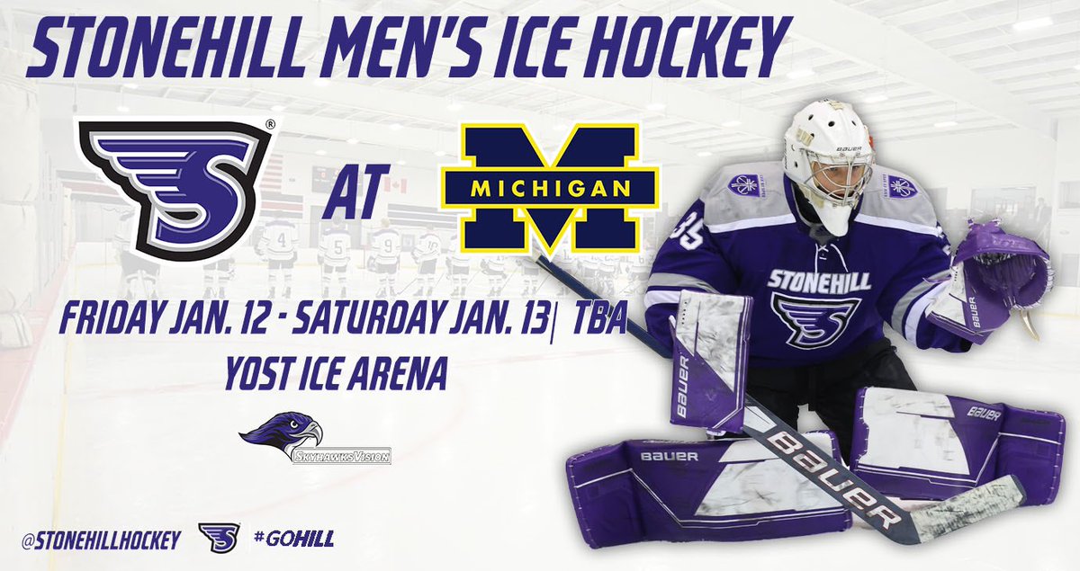 StonehillMIH's tweet photo. Stonehill Men’s Ice Hockey schedule release for the 23-24 season.
Check back everyday to see a new opponent for this upcoming season. #GoHill games 20 &amp; 21 https://t.co/VetkmVkpRj