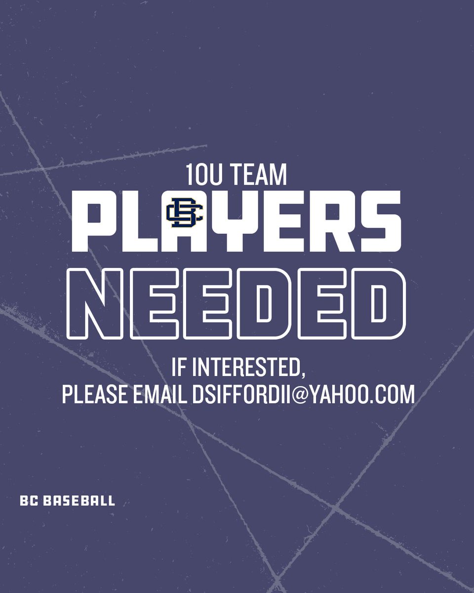 BCbaseballtoday's tweet photo. 🚨PLAYERS NEEDED 🚨

Building Champions 10u team looking for 1-2 players for AAA/Major team starting this fall.

If interested, please email Dsiffordii@yahoo.com.

#bcbaseball #kcbaseball #kcparent #kcfitness https://t.co/pjTTRj5nRP