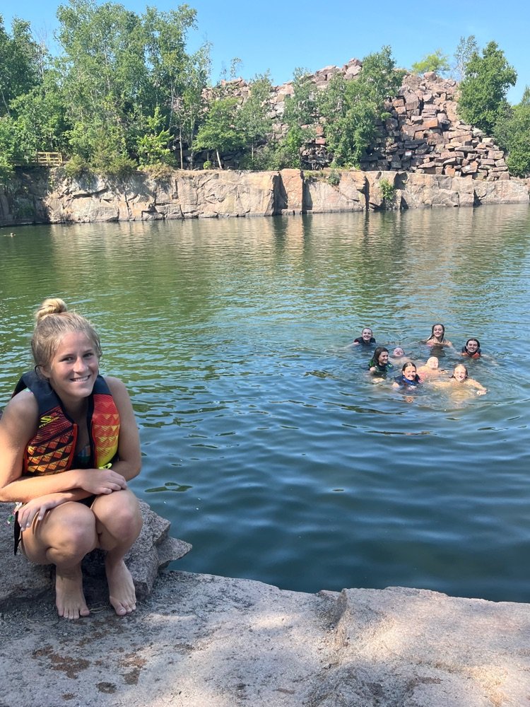 upsalaschools's tweet photo. The Girls Basketball team took their conditioning to a more exciting spot! We conditioned out at Quarries park this morning and then took a nice cool dip in the water after! #bonding #daybyday #summerweights #learn487 https://t.co/xdZnx4ikA9
