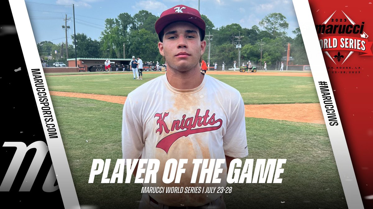 ⭐️ PLAYER OF THE GAME ⭐️

Anthony Serrano: 2-3 1B 2B 3R

Summer Team: @KnightssouthAL 

#MarucciWS 
<a href="/MarucciSports/">Marucci</a>