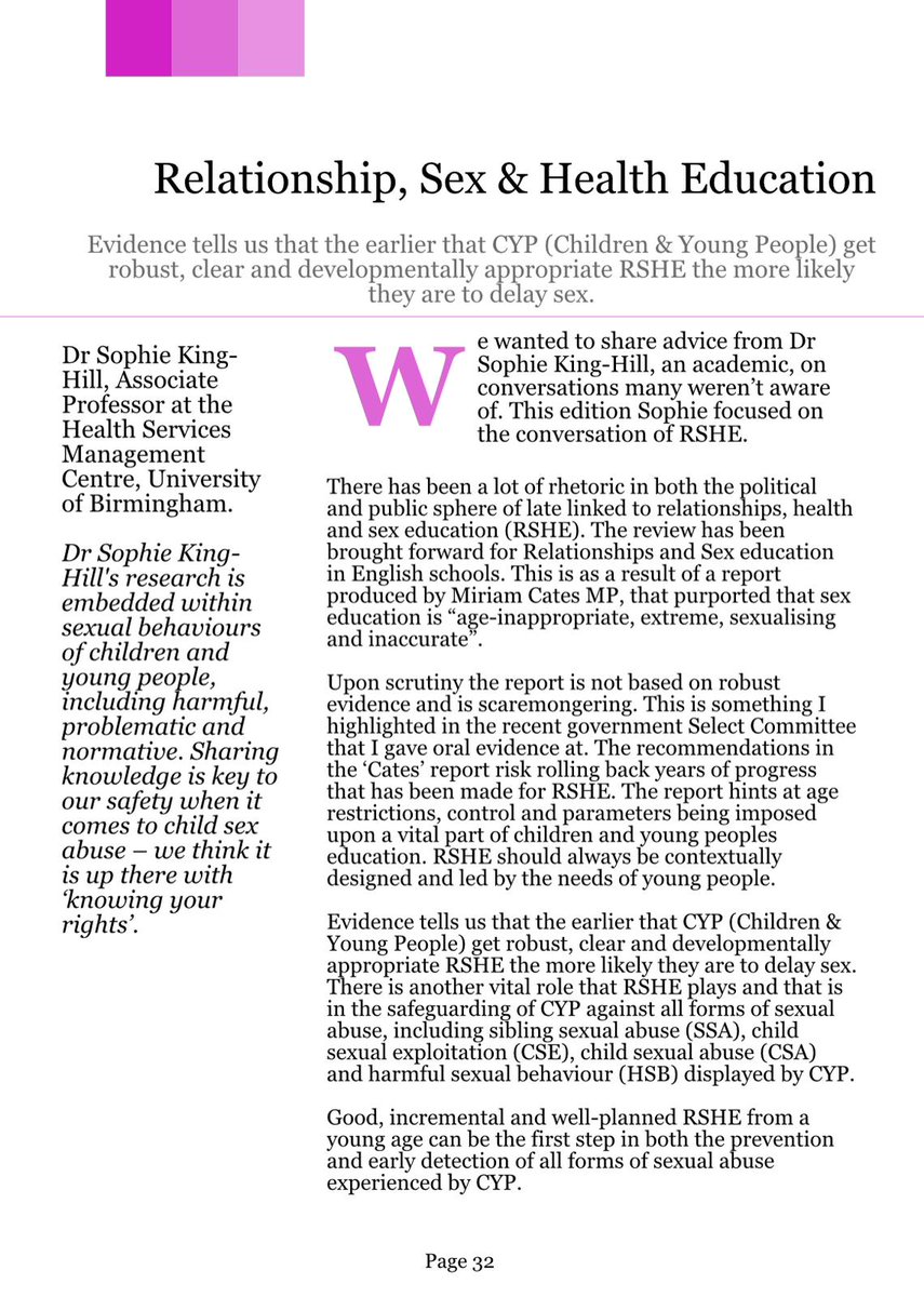 It is always such a pleasure to work with <a href="/DrSophieKH/">Dr. Sophie King-Hill</a> - this edition she shares her thoughts on RSE - Relationship, Sex and Health Education. Please read the full article here >>> madmagz.com/magazine/20857…