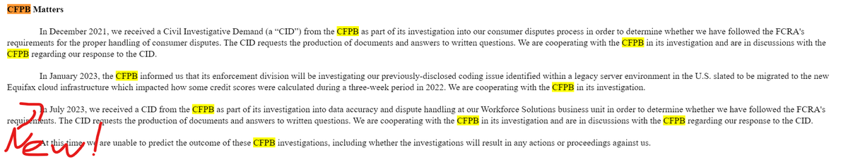 RT @reporterev: Equifax today said it's facing a third CFPB investigation. https://t.co/jFJuowGNnC