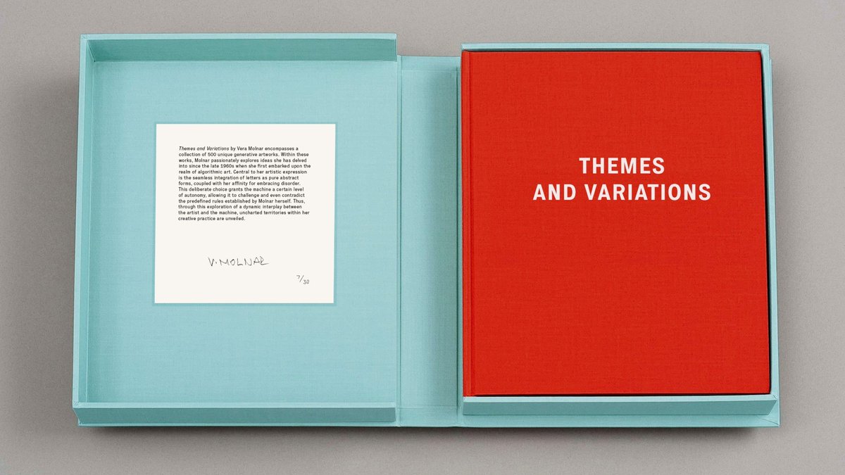 ARTXCODE (@artxcode_io) on Twitter photo To celebrate "Themes and Variations" by #VeraMolnar in collaboration with <a href="/martingrasser/">martin grasser</a>, ARTXCODE is giving away a limited edition Artists' Book, signed by Vera Molnar & <a href="/martingrasser/">martin grasser</a>.
To be eligible: RT this post | Giveaway open until 11 AM EST on Wed, 26th July 2023. To celebrate "Themes and Variations" by #VeraMolnar in collaboration with <a href="/martingrasser/">martin grasser</a>, ARTXCODE is giving away a limited edition Artists' Book, signed by Vera Molnar & <a href="/martingrasser/">martin grasser</a>.
To be eligible: RT this post | Giveaway open until 11 AM EST on Wed, 26th July 2023.