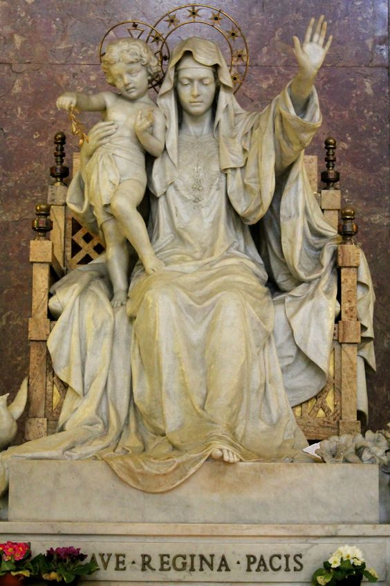 sscjusa's tweet photo. We fly to thy patronage, O holy Mother of God; despise not our petitions in our necessities, but deliver us always from all dangers, O glorious and blessed Virgin. Amen.’

This prayer, also known in Latin as ‘Sub Tuum Praesidium’, is  the most ancient known prayer to the Blessed Virgin Mary, in the Church. It is found on an Egyptian papyrus from the 3rd century. 

Image: Guido Galli’s 1918 statue of Mary as “Queen of Peace” in St. Mary Major, Rome - commissioned by Pope Benedict XV in response to World War I.