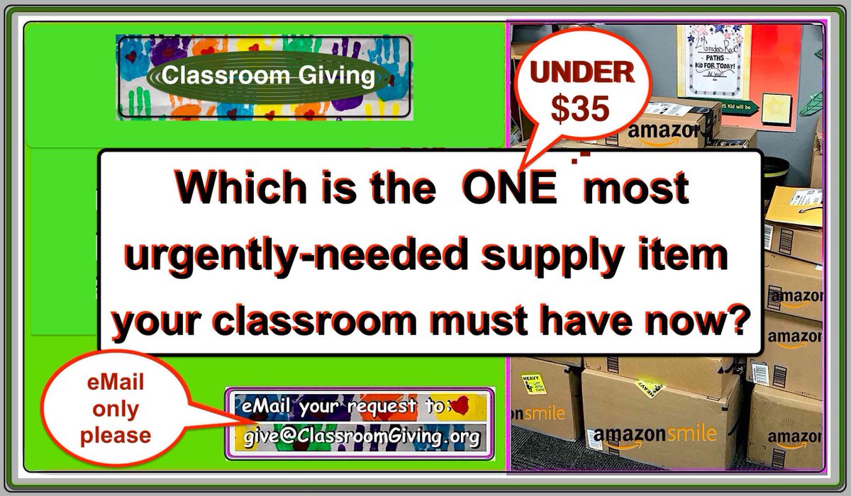 Since June 2022 Classroom Giving (@GivingClassroom) spent $6700 supplying classrooms with urgently-needed items. Please send us a request to list your classroom's most urgently needed item to: Give@ClassroomGiving.org https://t.co/wp1HfYwnY5