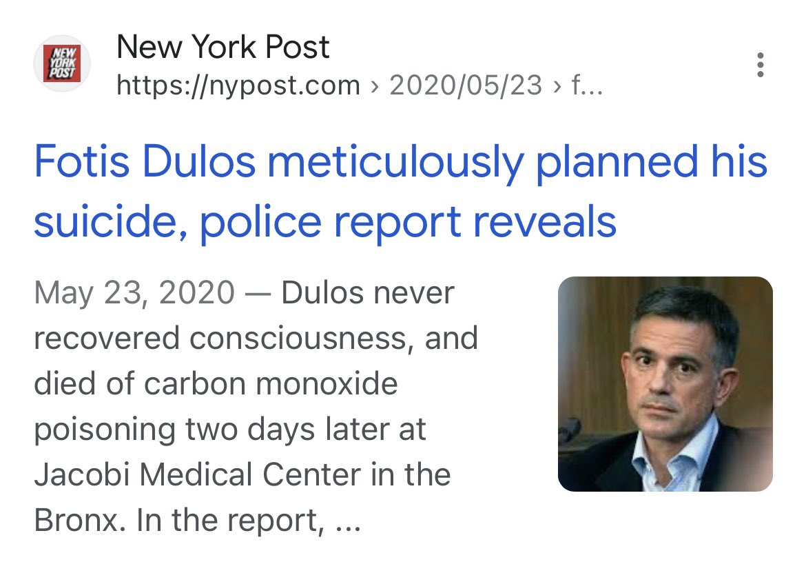 Fotis Dulos Before committing suicide, spoke to 3 people his atty Kevin Smith, a bail bondsman & his new girlfriend Anna Curry, the report says. How come no one realized he was in the process of taking his life? How meticulous & planning was he as a person? https://t.co/ZPSaGtN6rG