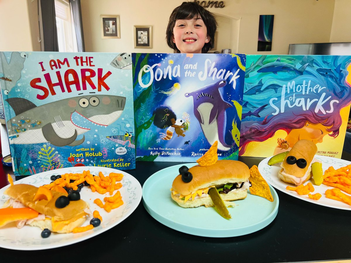 readerosaurus's tweet photo. Who’s ready for #SharkWeek tonight?? Make a shark sub with a side of #books  #kidbooks #kidlunch @SharkWeek https://t.co/bXAAbo8g0A