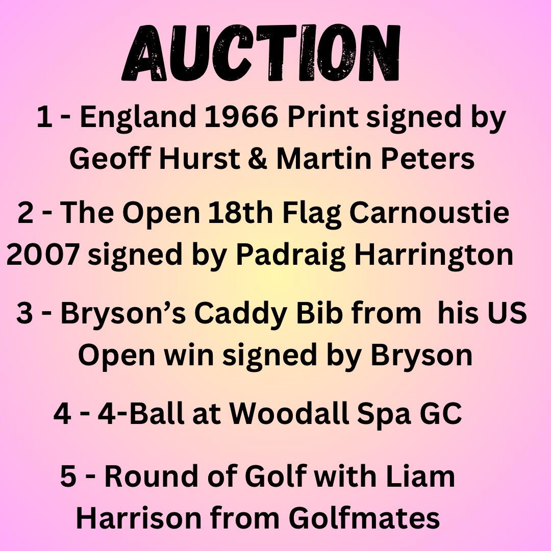 Only 5 days to go until the 3rd Epic Golf day here in Doncaster.
See auction items listed below, if you would like to place a bid please DM me asap with your maximum amount. 
Winners announced on Sunday after the Golf 💖👏 <a href="/Golf_Mates_/">GOLF MATES</a>