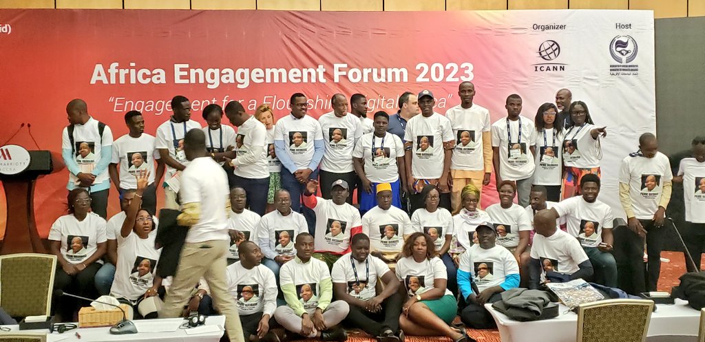 BELLOGaniath's tweet photo. "Visionnaire, rassembleur, attentionné, perspicace" ce sont les mots de @ChristelAssirou pour honorer la mémoire #Pierre_OUEDRAOGO son mentor. #AEF2023 #AFRALOGA23 #AFRALOGA #ICANN https://t.co/yYS8uQ1vFO