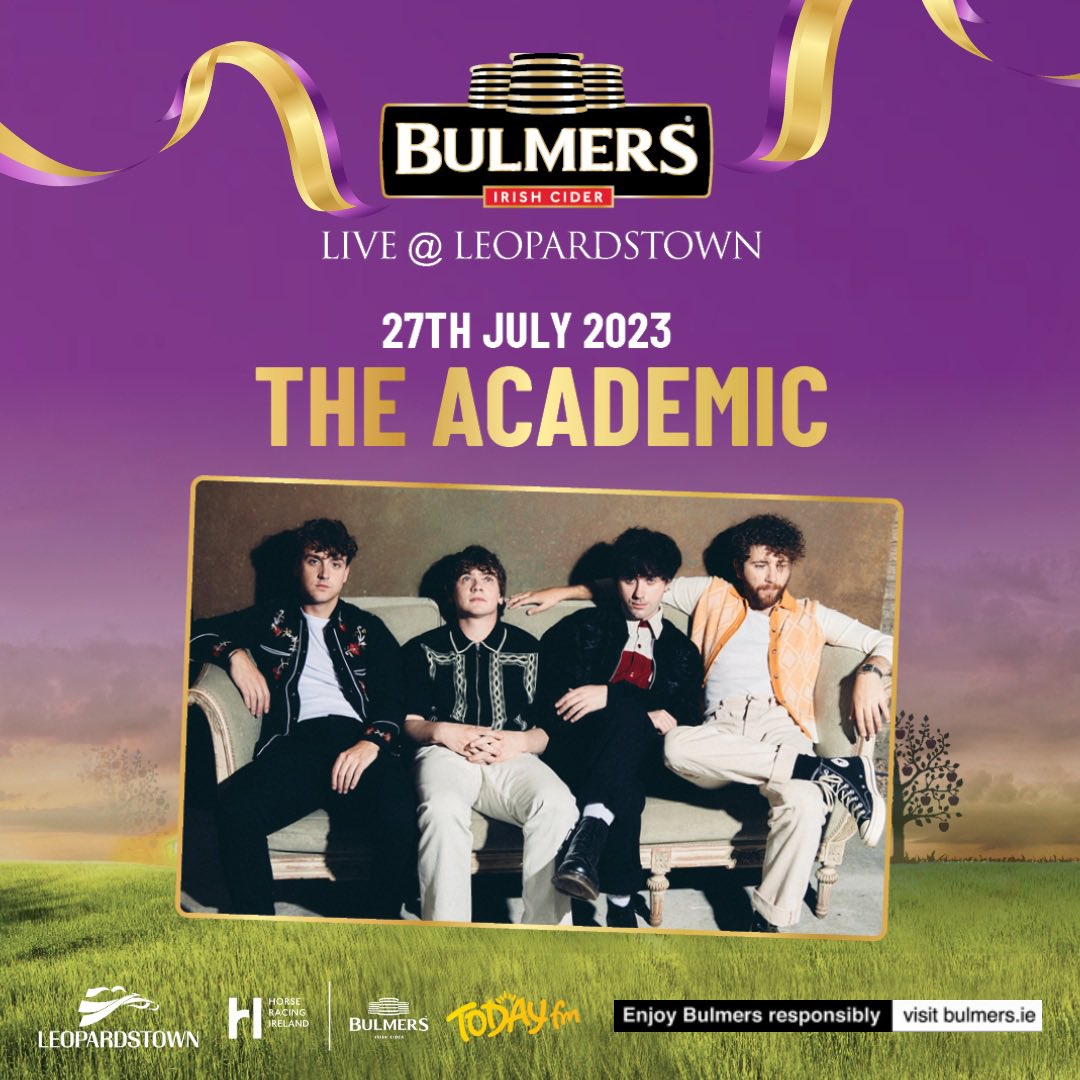 THIS THURSDAY >>> @TheAcademic play #BulmersLive at @LeopardstownRC 🐎🎸