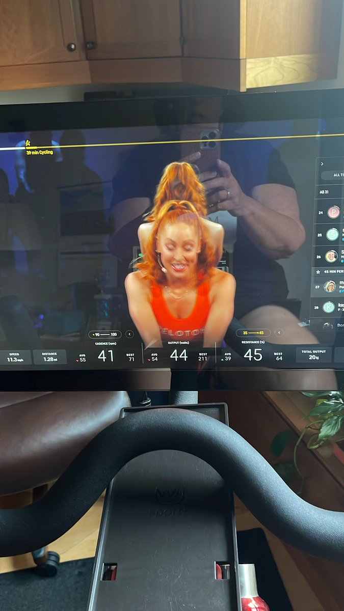 maineprmaven's tweet image. Riding my #Peleton for 45 minuteson this hot night with my friend Jess King!  She inspires  me!