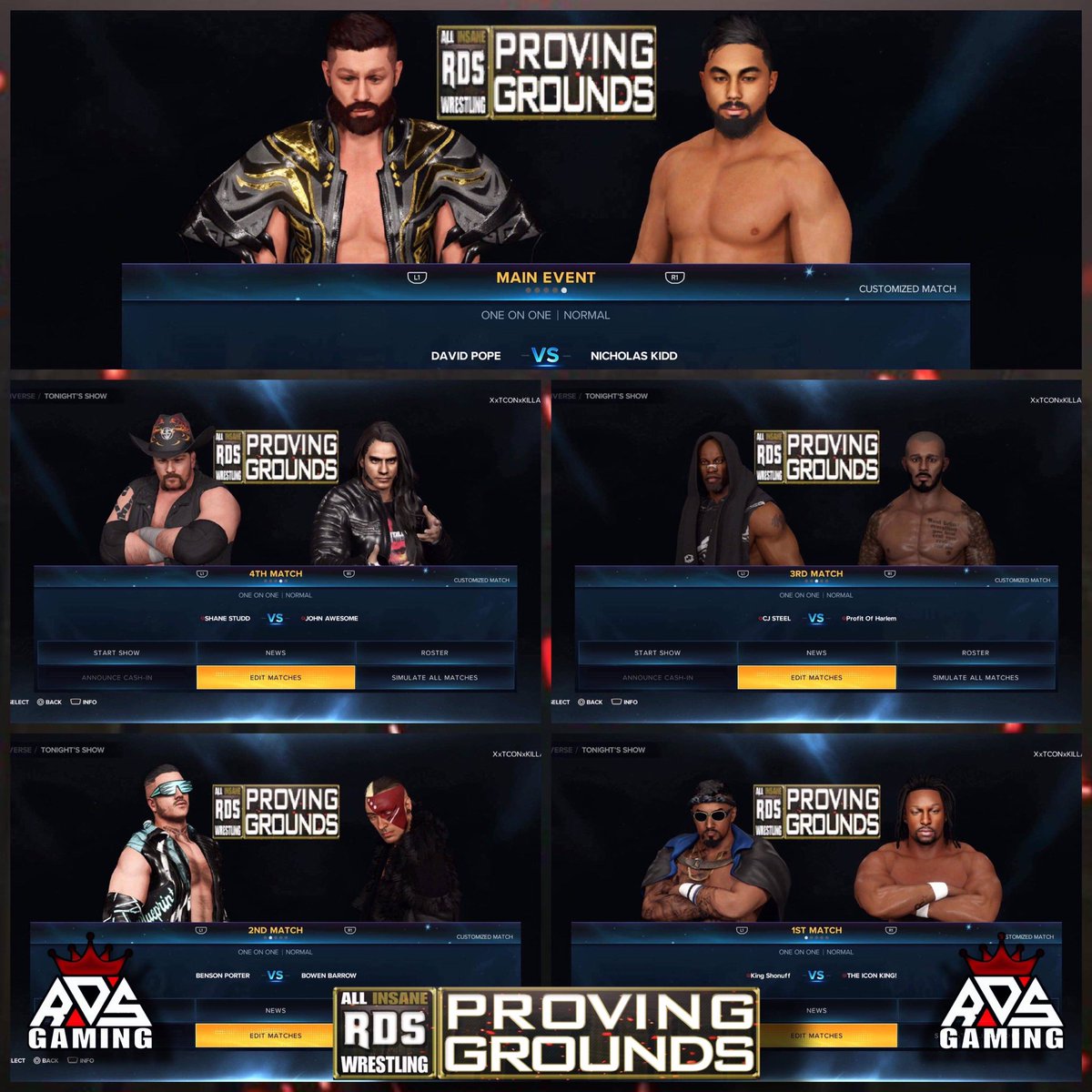 Episode 2 of Proving Grounds will be released Sunday 7/30. We are coming off a strong premier, lead by Nicholas Kidd, with three more debuts!

- “The Fallen Angel” David Pope
- Benson Porter
- Bowen Barrow

Who will be the stand out act this week!

#ProvingGrounds
@RDSALLINSANE