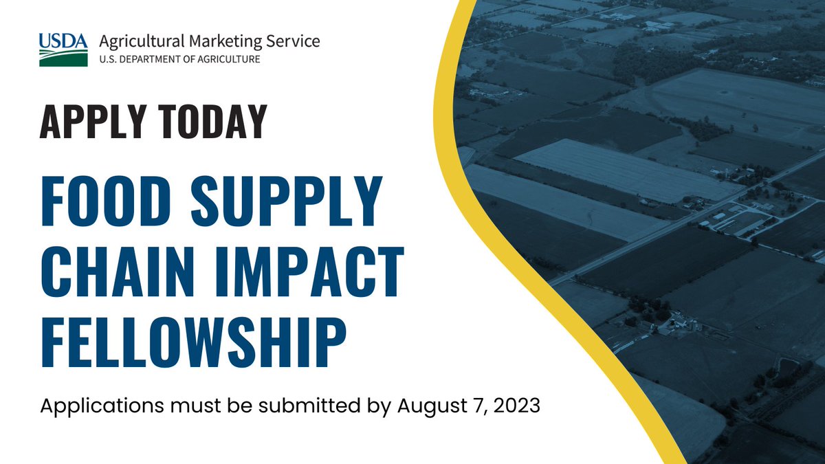APPLY TODAY: New Food Supply Chain Impact Fellowship, established by the USDA and <a href="/FAScientists/">FAS is now @scientistsorg</a> for experienced food systems and supply chain professionals. ow.ly/W1uP50Pl9u7