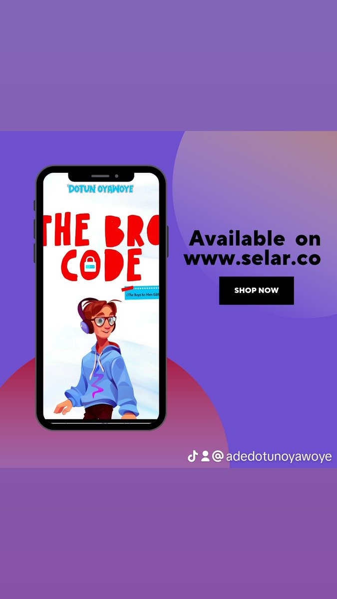 Pdotnow's tweet image. Good Evening,

I'm excited to announce the release of the book #thebrocode. 
It provides a simple guide for boys to navigate some simple, yet complex bends of their lives. 
The Ebook is already on sale on  selar.co/63ajf2 . Paperback will be out on the 28th of July.