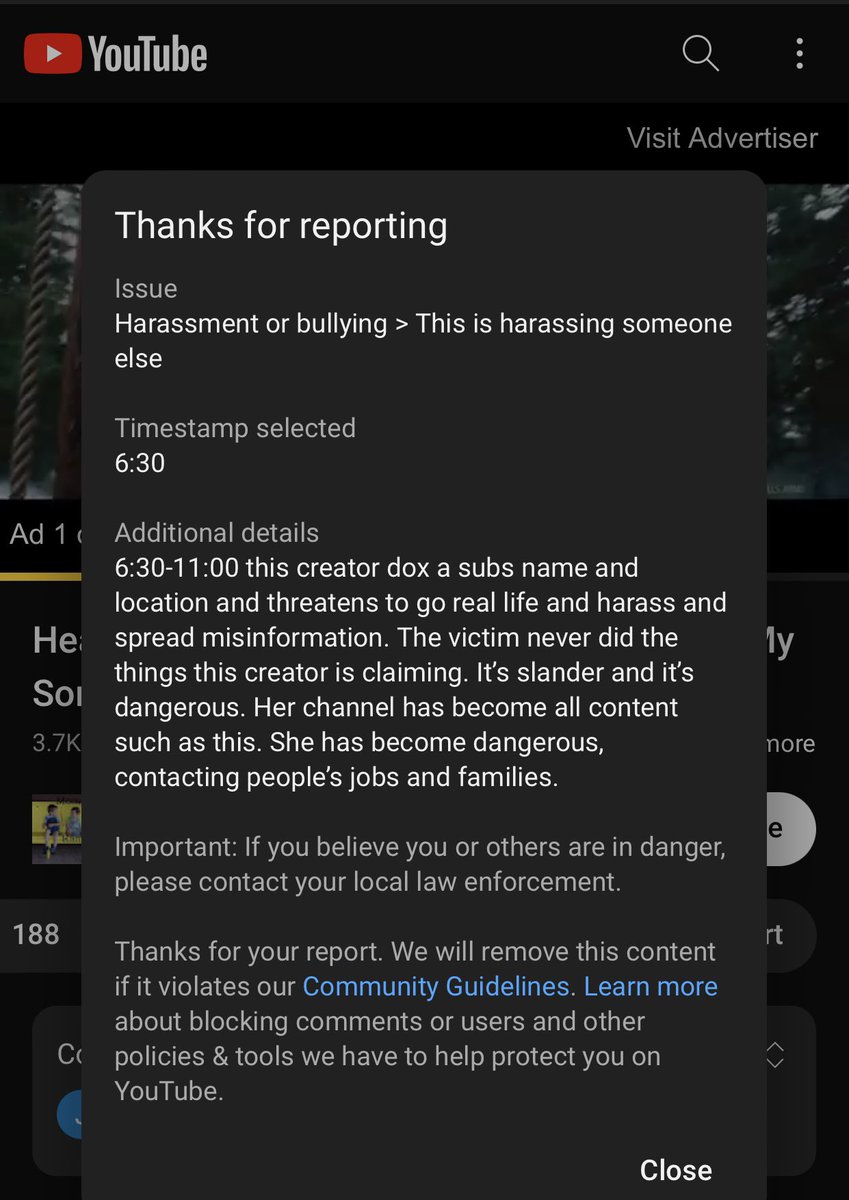Kaylevi24's tweet photo. @TeamYouTube  @Google This creator has been doxing her subscribers full names and locations, making threats, contacting their jobs and giving out personal info. She spread rumors and misinformation putting subs in harm. The channel is dangerous. her content is against TOS. https://t.co/RTCAYAcpqp
