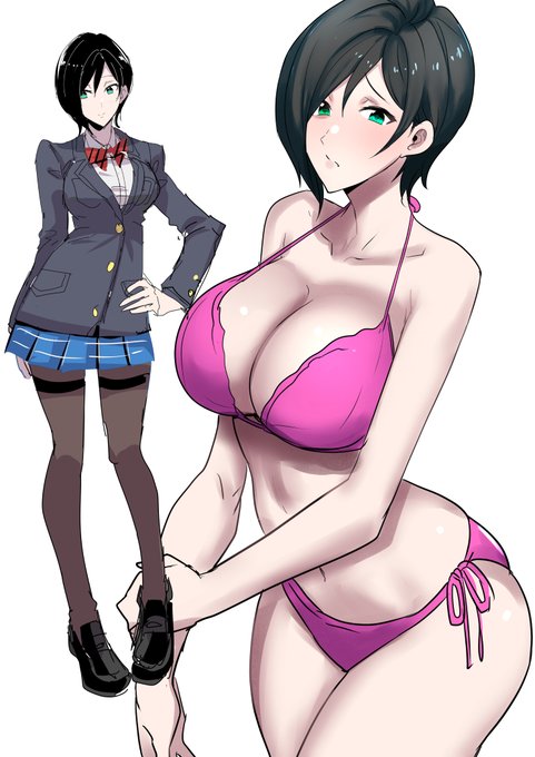 JKの横に水着を描くと楽しい #キャラの横に水着を描くと楽しい 
