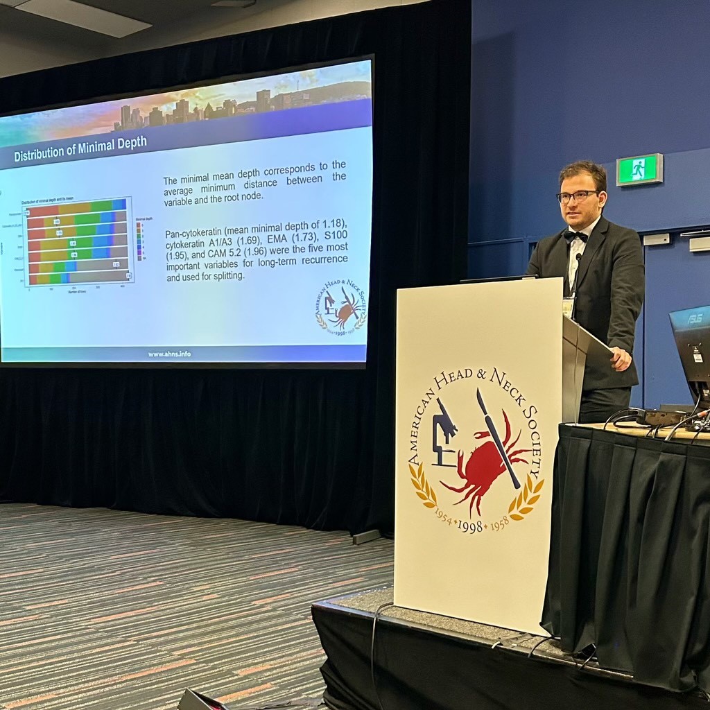 MayoNeuroInfo's tweet image. Lab member, Antonio, recently presented at the American Head and Neck Society International Conference in Montreal, Canada! #AHNS2023